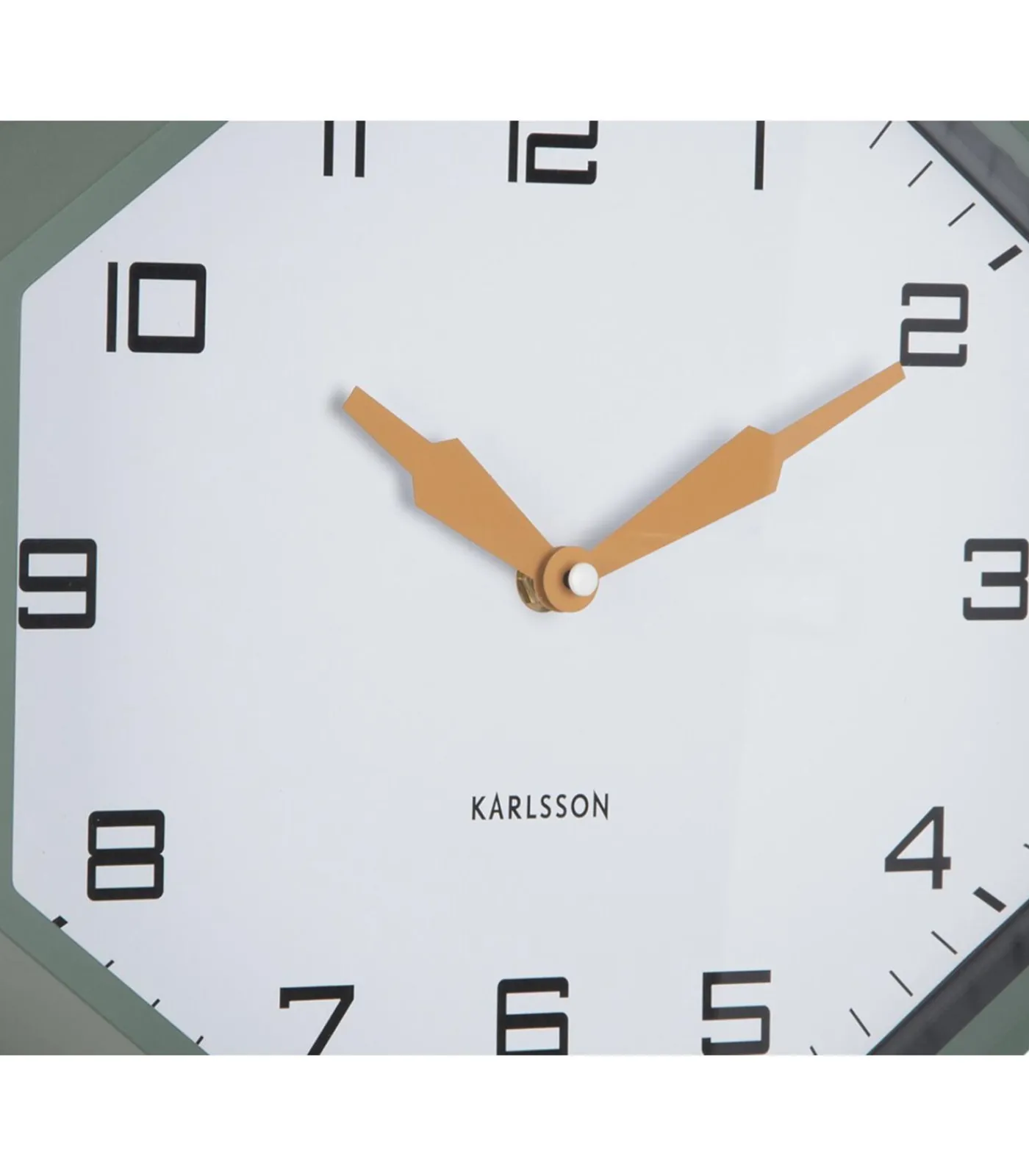 Clearance Wandklok Modern Factory Octagon - Groen - 32x32x26cm Klokken