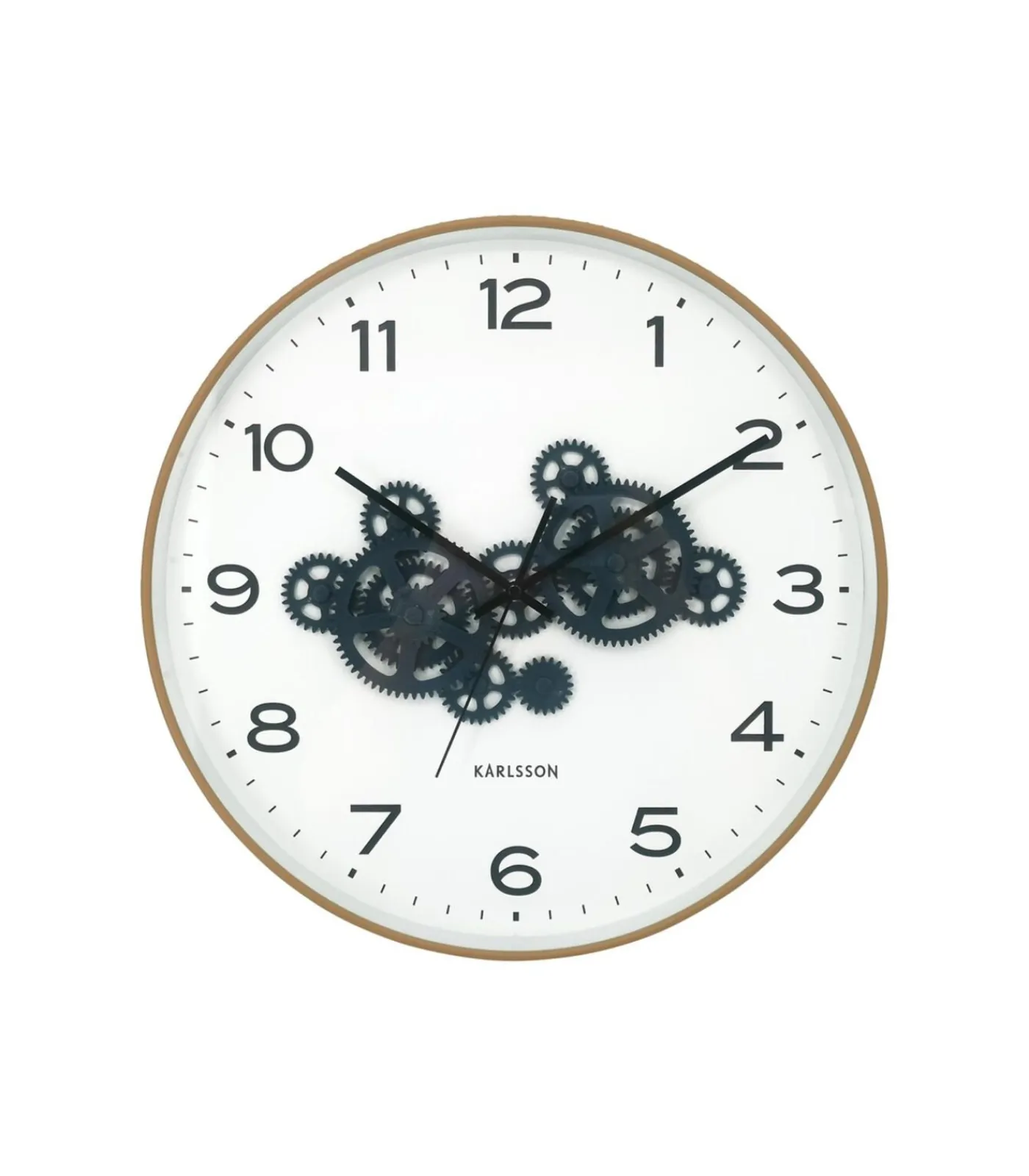 Sale Wandklok Open Gear - Geel - 40.8x40.8x40.8cm Klokken