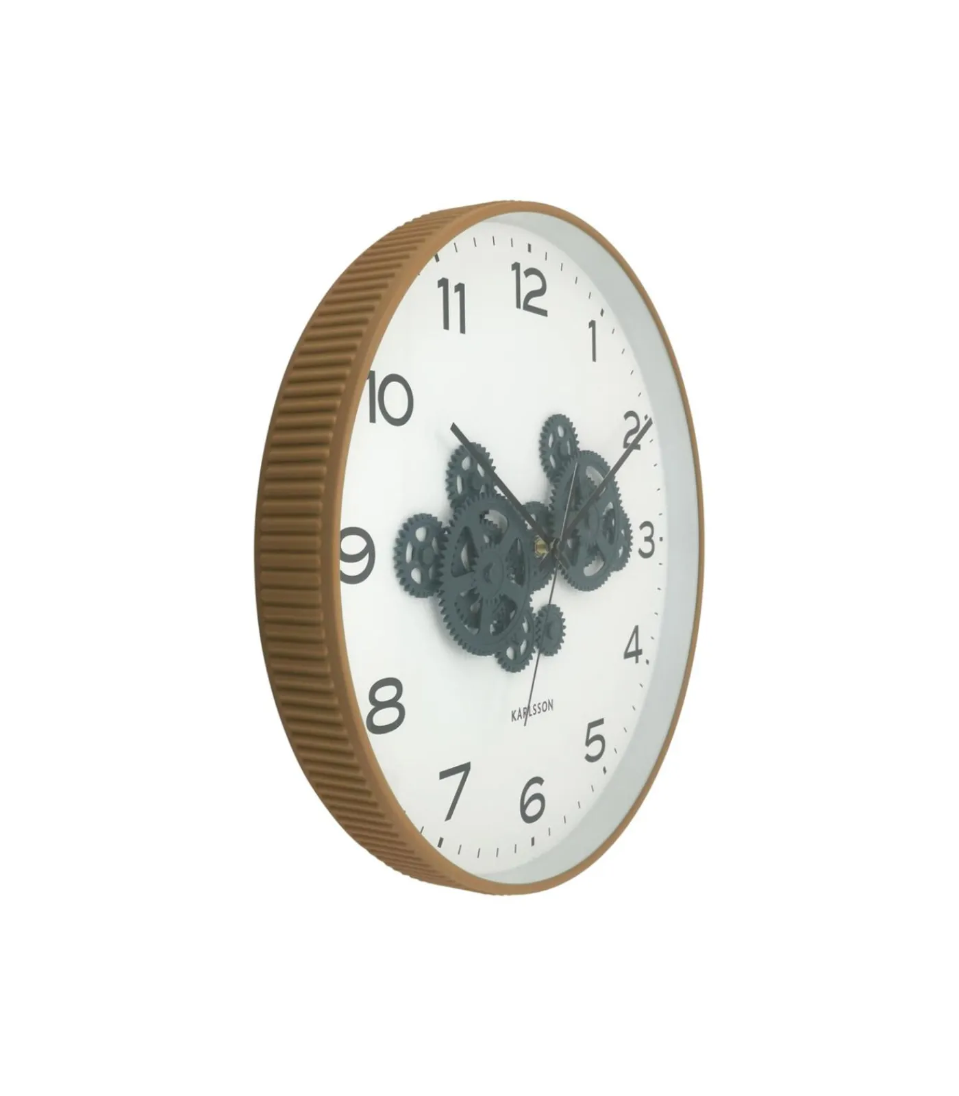 Sale Wandklok Open Gear - Geel - 40.8x40.8x40.8cm Klokken