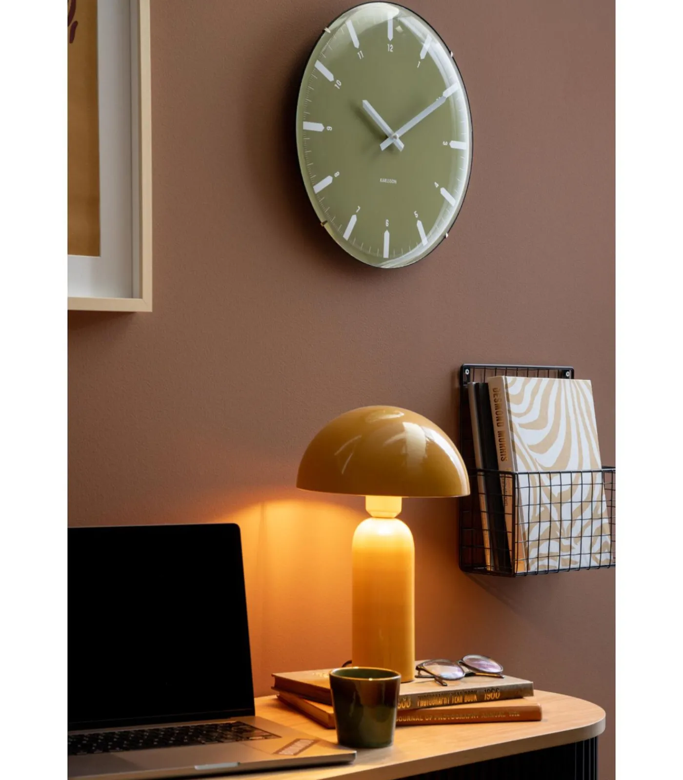 Outlet Wandklok Realista Dome - Groen - 35x35x35cm Klokken