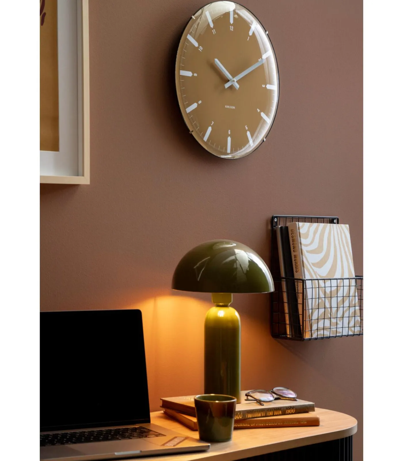 Sale Wandklok Realista Dome - Geel - 35x35x35cm Klokken