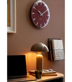 Discount Wandklok Realista Dome - Rood - 35x35x35cm Klokken