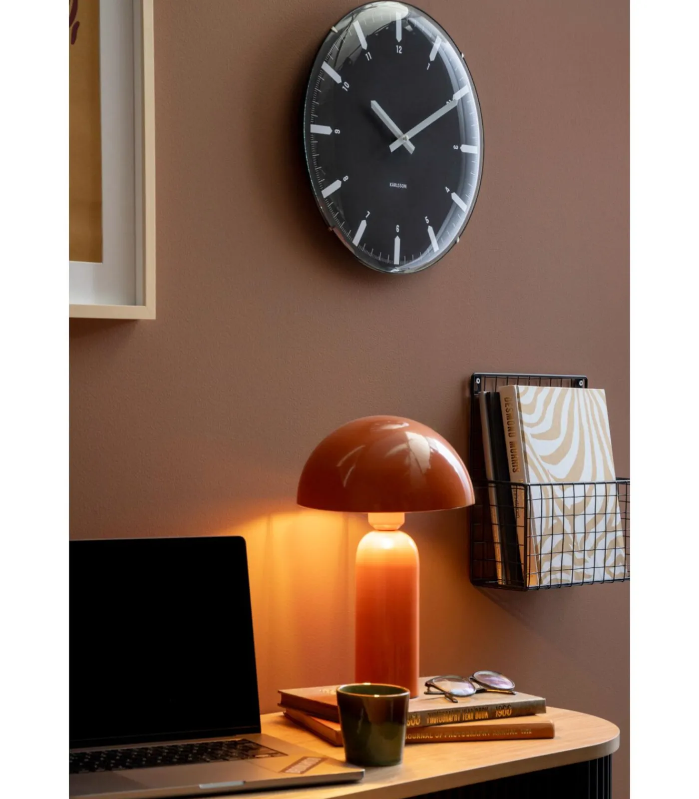 Best Wandklok Realista Dome - Zwart - 35x35x35cm Klokken