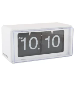 Clearance Wandklok Retro Boxed Flip - Mat wit - 20x10x10cm Klokken