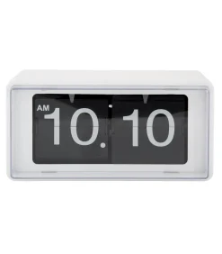 Clearance Wandklok Retro Boxed Flip - Mat wit - 20x10x10cm Klokken