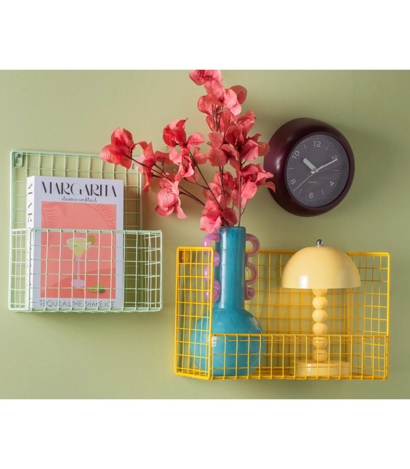 Hot Wandklok Slope - Dark mauve - Ø20cm Klokken