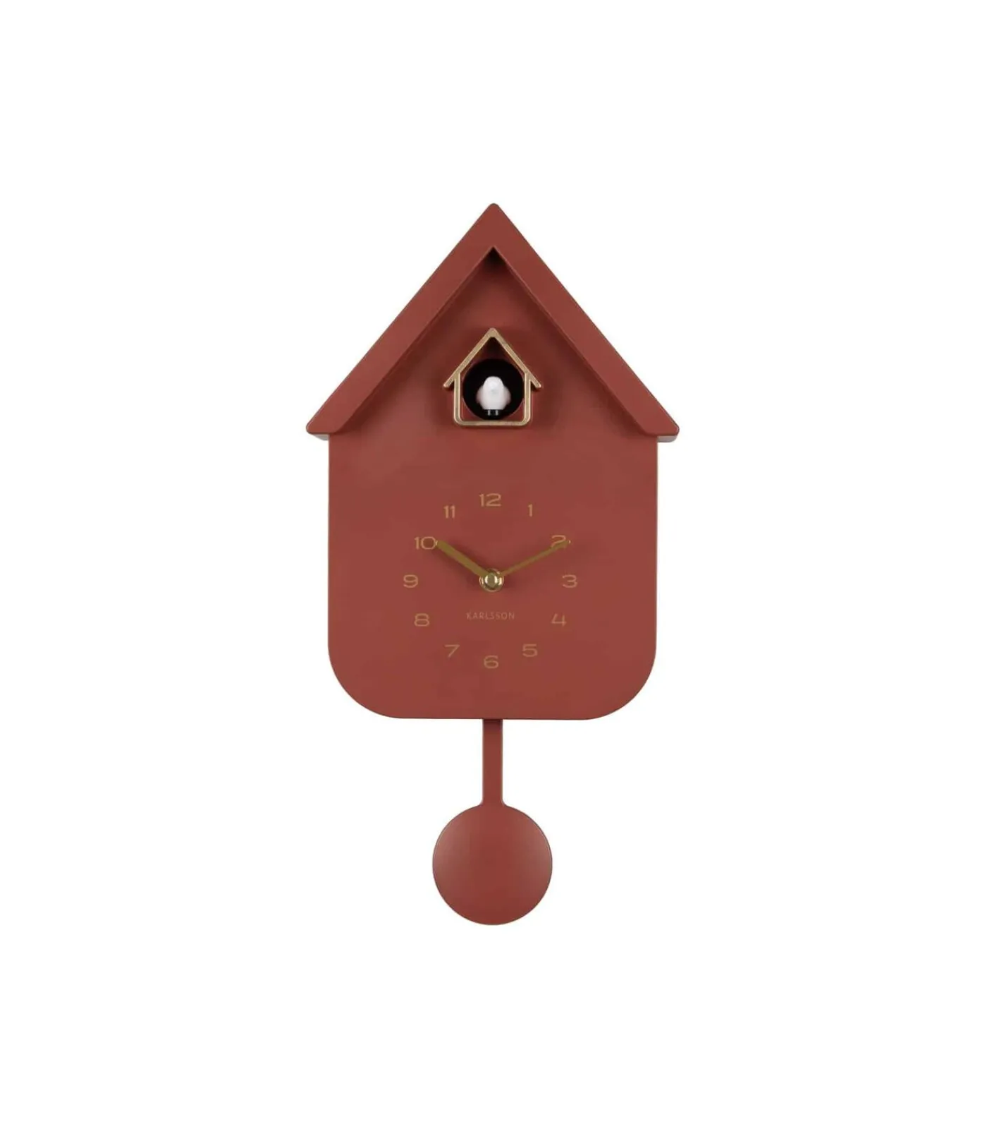 New Wandklok Solo Color Cuckoo - Bordeaux - 6x21,5x41cm Klokken