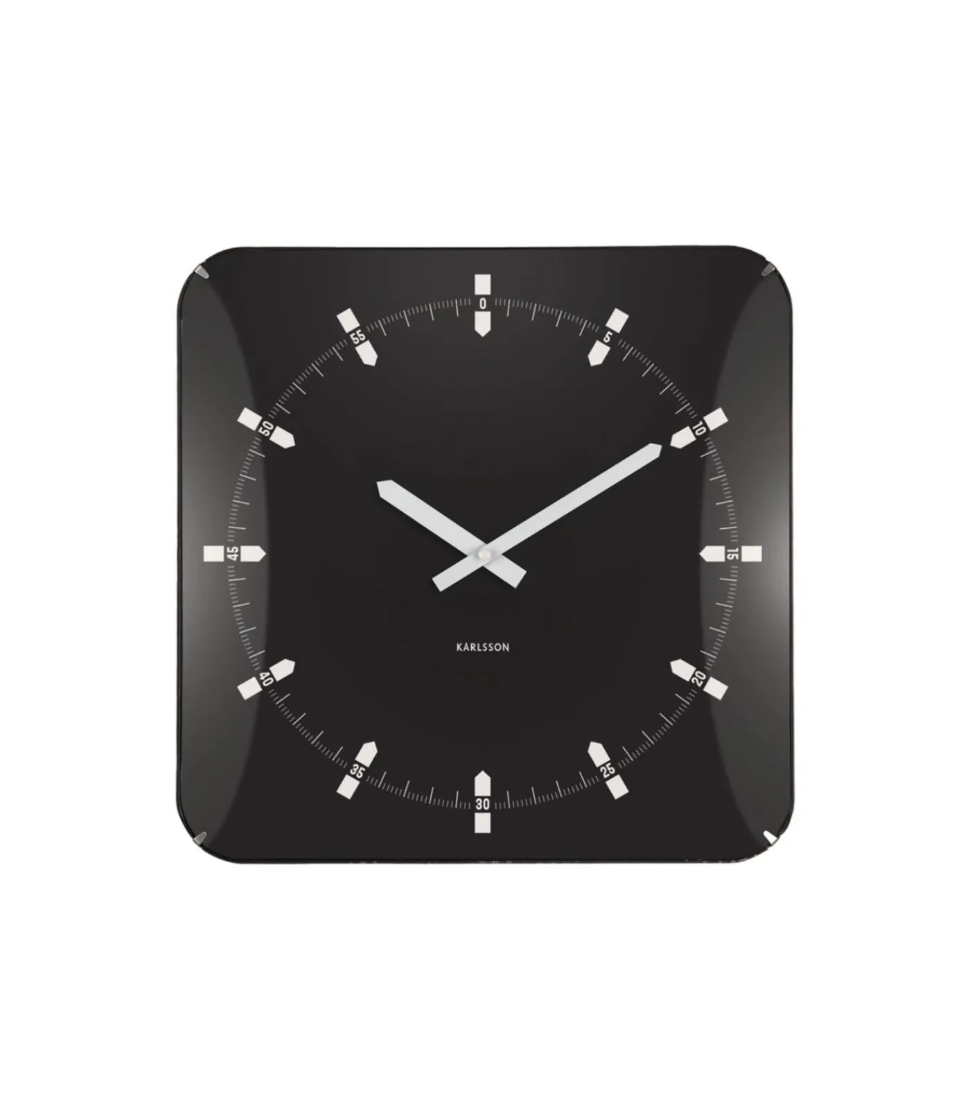 Outlet Wandklok Sucinto Dome Square - Zwart - 35x35x35cm Klokken