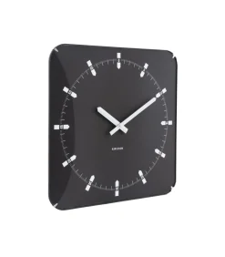 Outlet Wandklok Sucinto Dome Square - Zwart - 35x35x35cm Klokken