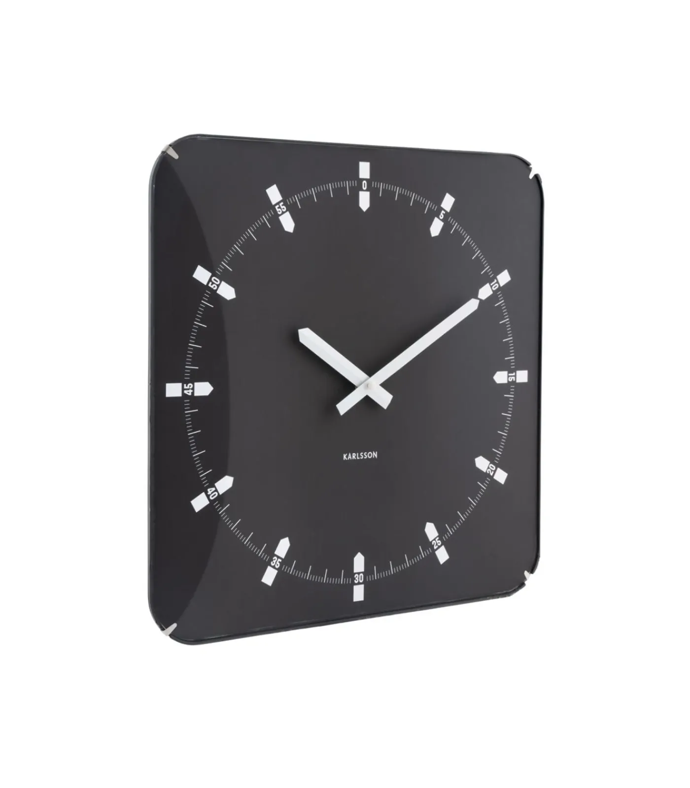 Outlet Wandklok Sucinto Dome Square - Zwart - 35x35x35cm Klokken