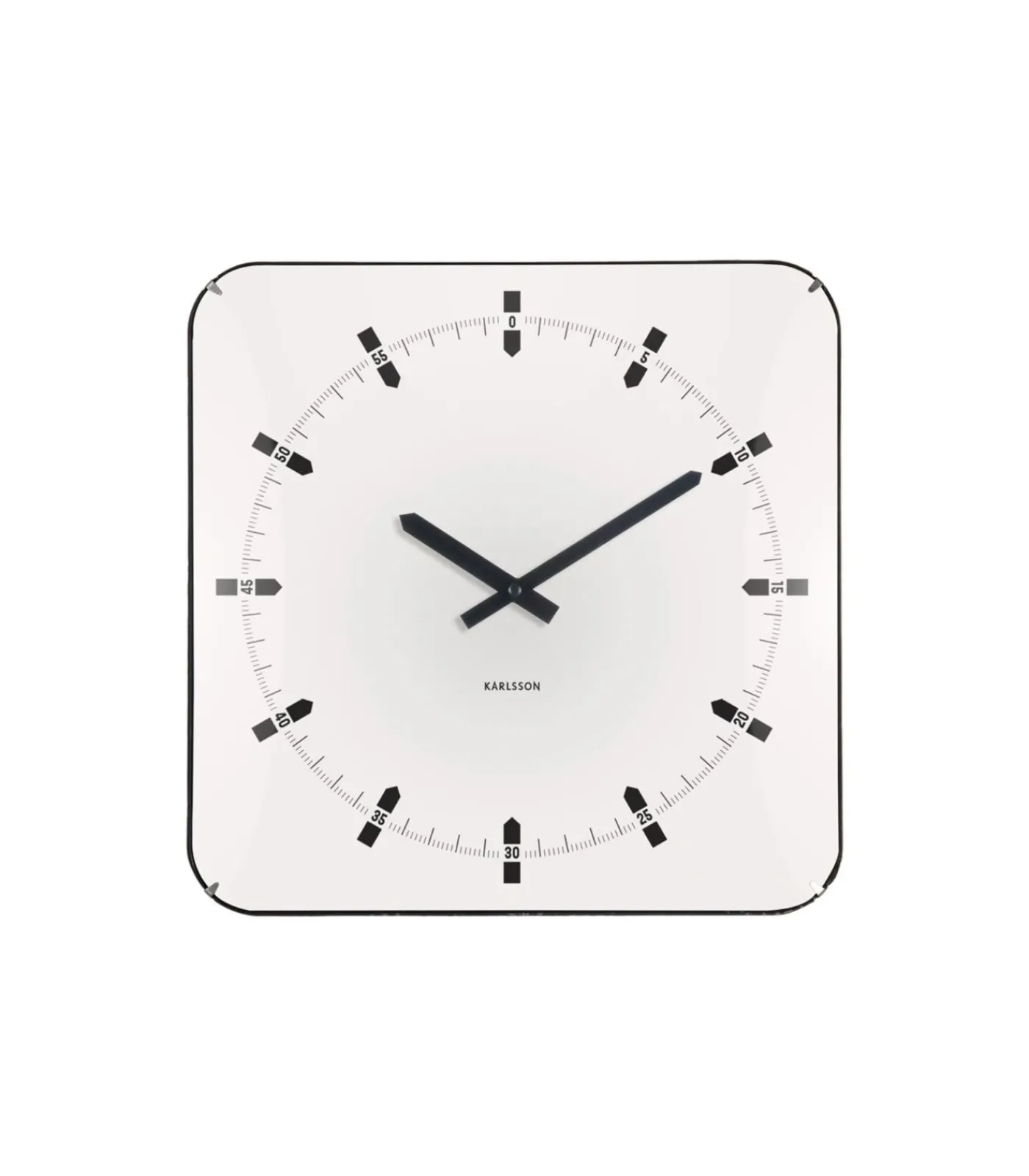 Clearance Wandklok Sucinto Dome Square - Wit - 35x35x35cm Klokken