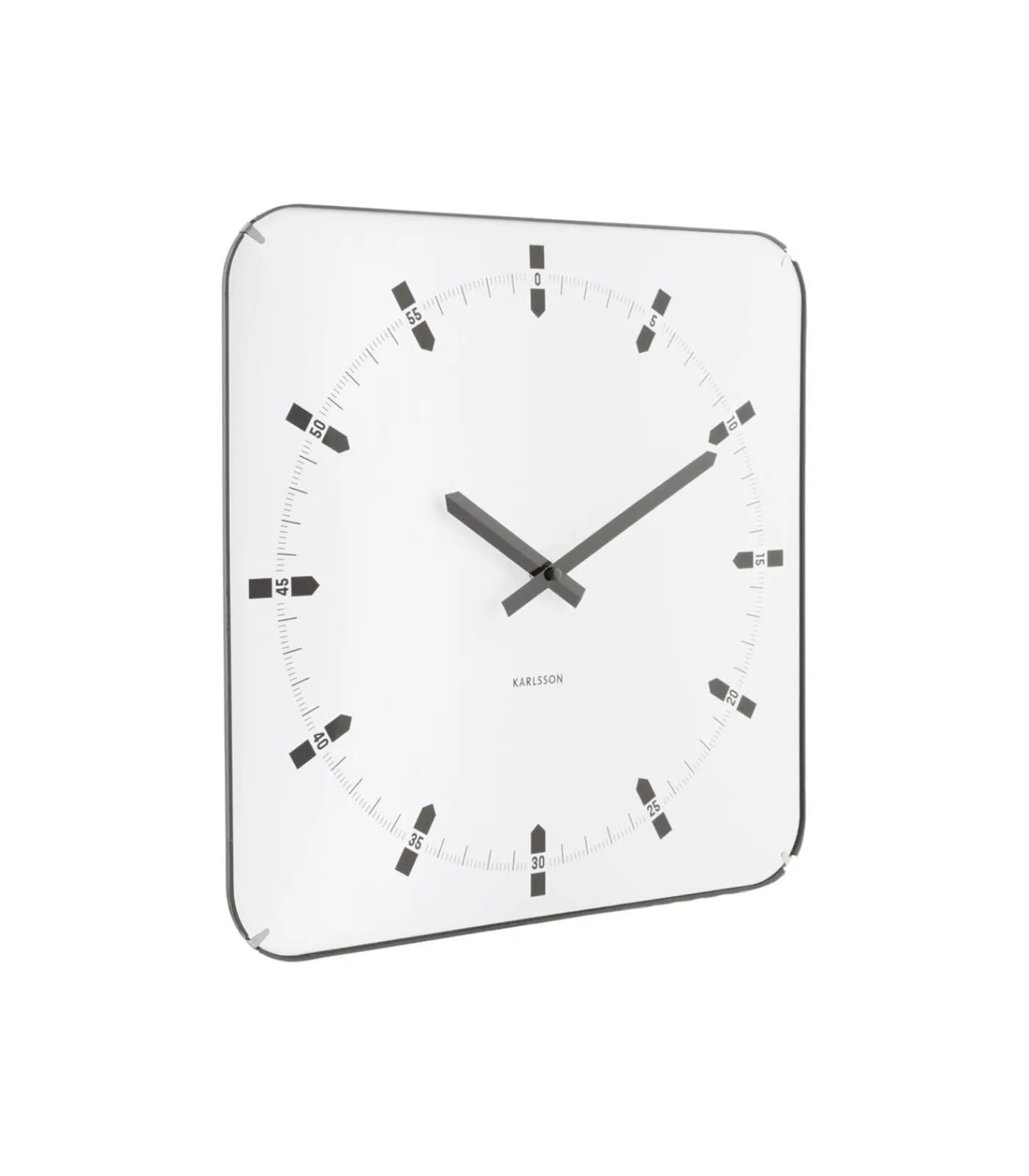 Clearance Wandklok Sucinto Dome Square - Wit - 35x35x35cm Klokken