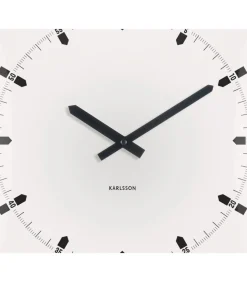 Clearance Wandklok Sucinto Dome Square - Wit - 35x35x35cm Klokken