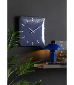 Discount Wandklok Sucinto Dome Square - Blauw - 35x35x35cm Klokken