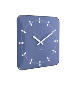 Discount Wandklok Sucinto Dome Square - Blauw - 35x35x35cm Klokken