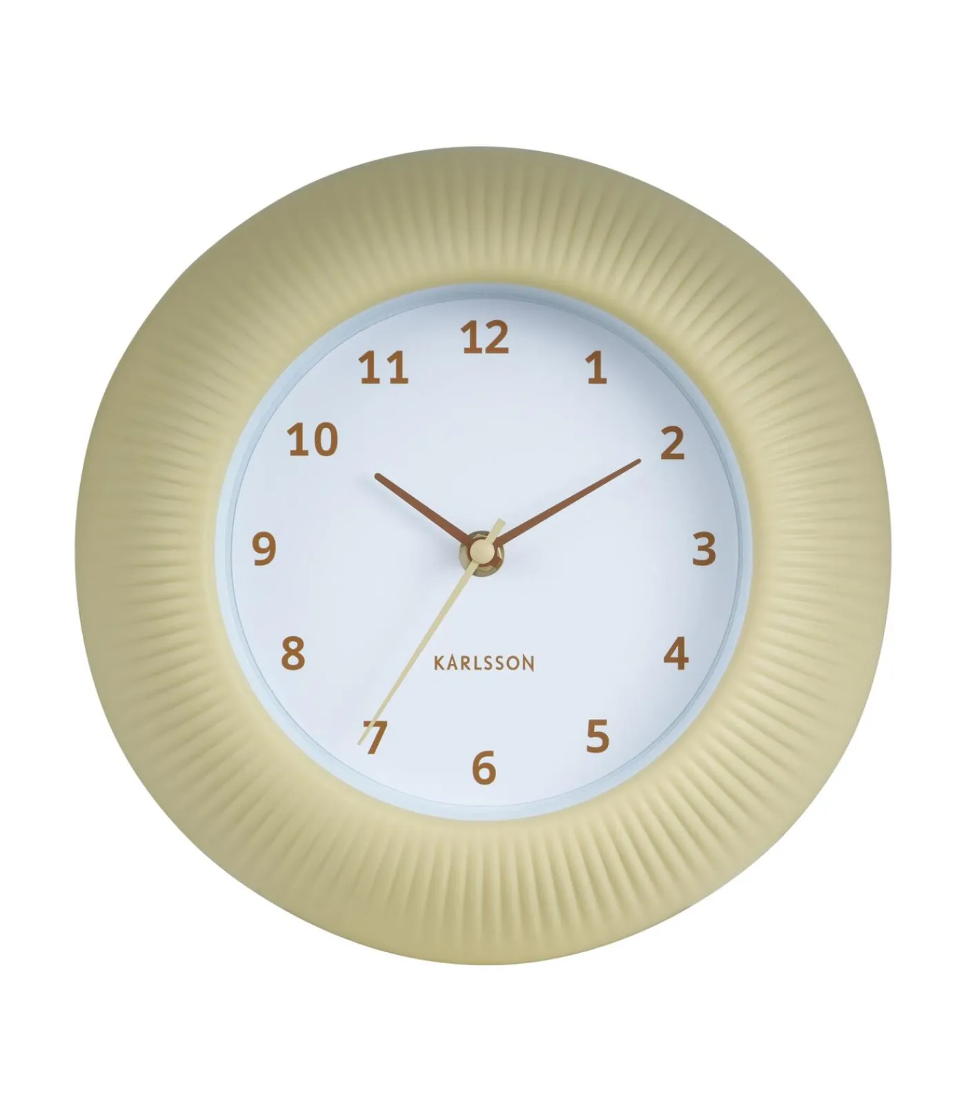 Clearance Wandklok Tender Rib - Zachtgeel - Ø25cm Klokken