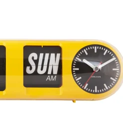 Online Wandklok Tube Flip - Heldergeel - 38x10x13.5cm Klokken