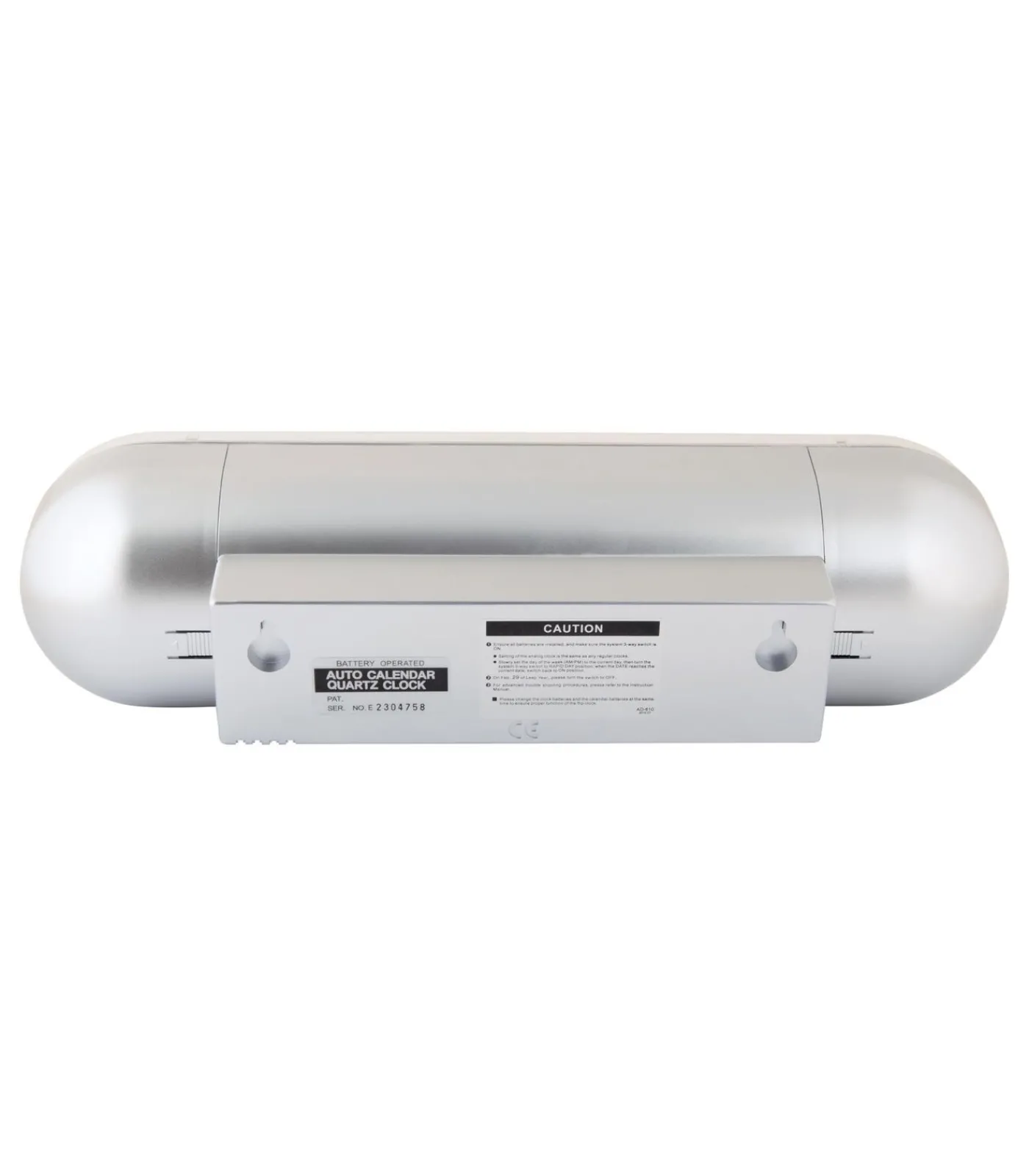 Clearance Wandklok Tube Flip - Zilver - 38x10x13.5cm Klokken