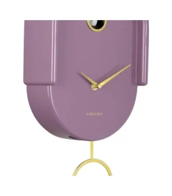 Clearance Wandklok Tweet - Paars - 20x8.5x42cm Klokken