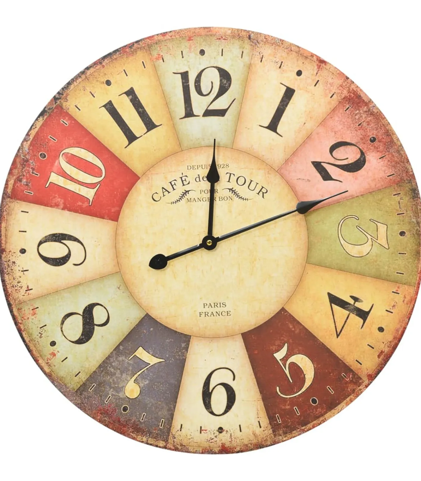 Discount Wandklok vintage stijl 60 cm meerkleurig Klokken