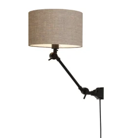 Outlet Wandlamp Amsterdam - Taupe/Zwart - 65x32x45cm Muurverlichting