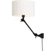 Discount Wandlamp Amsterdam - Wit/Zwart - 65x32x45cm Muurverlichting
