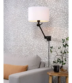 Discount Wandlamp Amsterdam - Wit/Zwart - 65x32x45cm Muurverlichting