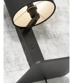 Sale Wandlamp Andes - Bamboe Zwart/Taupe - 19x24x36cm Muurverlichting