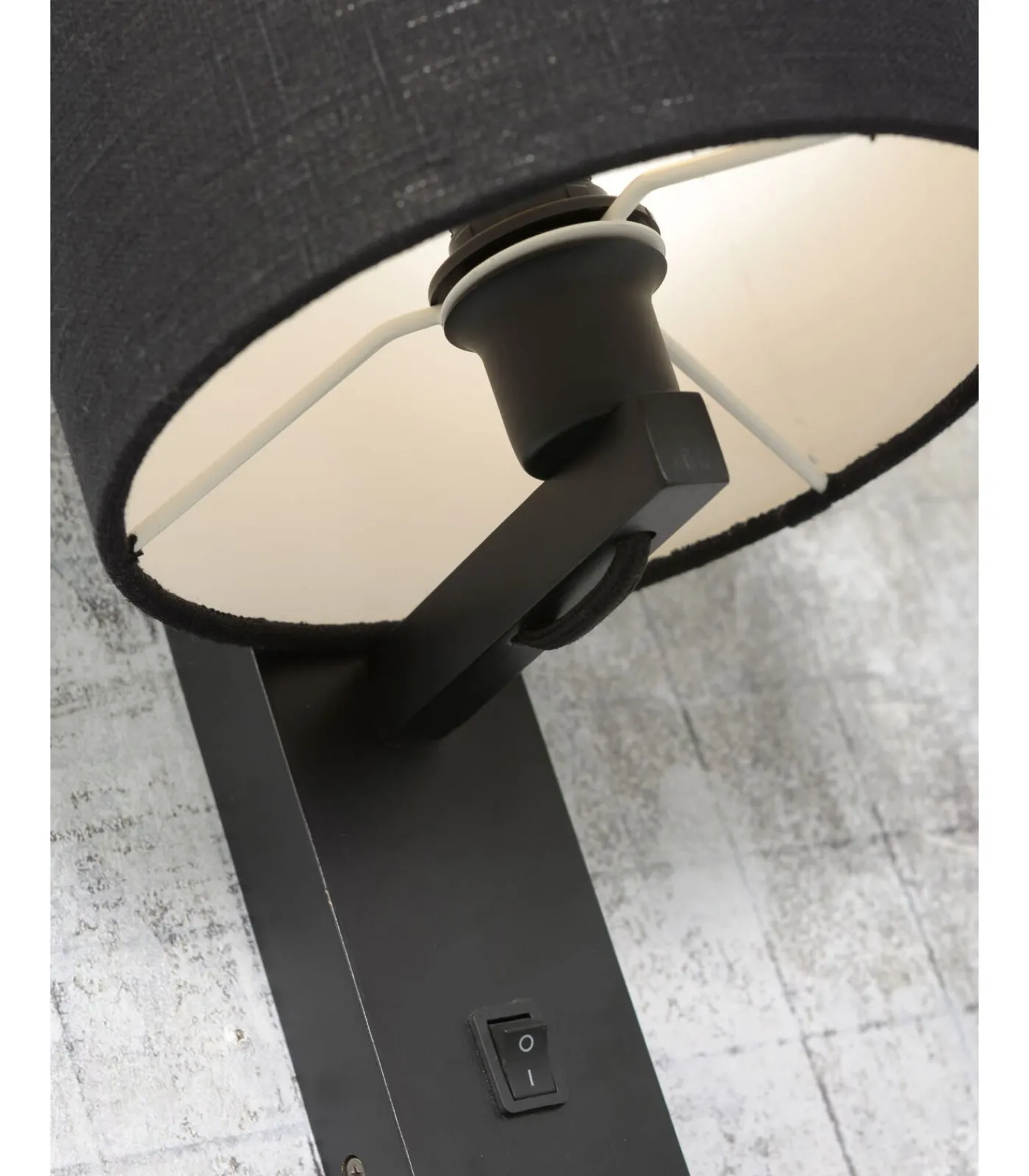 Clearance Wandlamp Andes - Bamboe Zwart/Wit - 19x24x36cm Muurverlichting