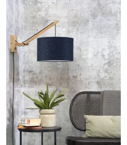 Online Wandlamp Andes - Bamboe/Blauw - 50x32x45cm Muurverlichting