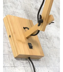 Online Wandlamp Andes - Bamboe/Blauw - 50x32x45cm Muurverlichting