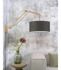 Online Wandlamp Andes - Bamboe/Donkergrijs - 95x47x55cm Muurverlichting
