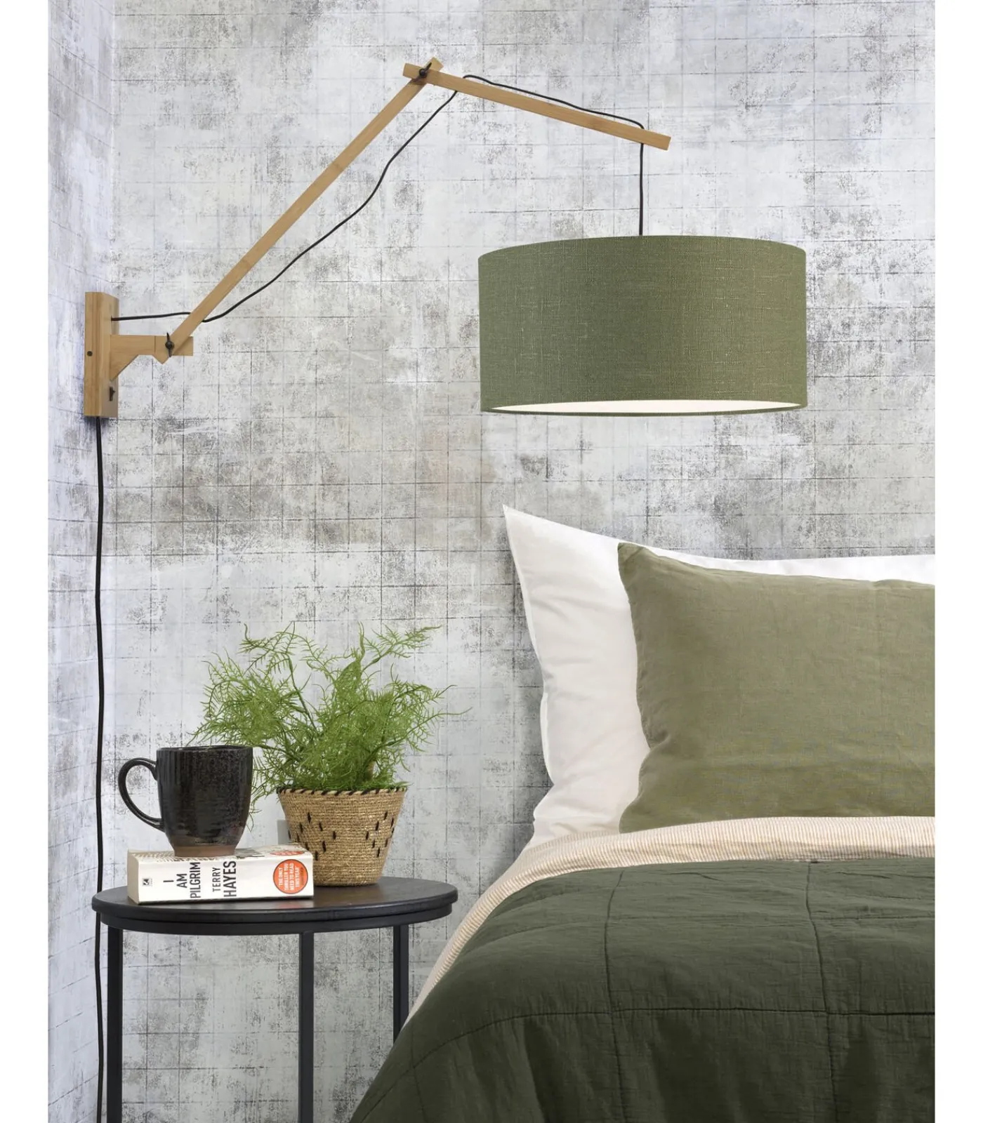 Best Wandlamp Andes - Bamboe/Groen - 95x47x55cm Muurverlichting