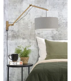 Outlet Wandlamp Andes - Bamboe/Lichtgrijs - 95x47x55cm Muurverlichting