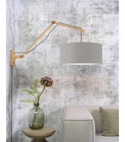 Outlet Wandlamp Andes - Bamboe/Lichtgrijs - 95x47x55cm Muurverlichting