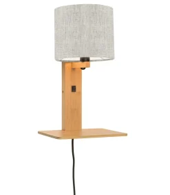 Online Wandlamp Andes - Bamboe/Naturel - 19x24x36cm Muurverlichting