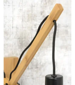 Discount Wandlamp Andes - Bamboe/Taupe - 50x32x45cm Muurverlichting