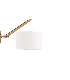 Wandlamp Andes - Bamboe/Wit - 50x32x45cm Muurverlichting