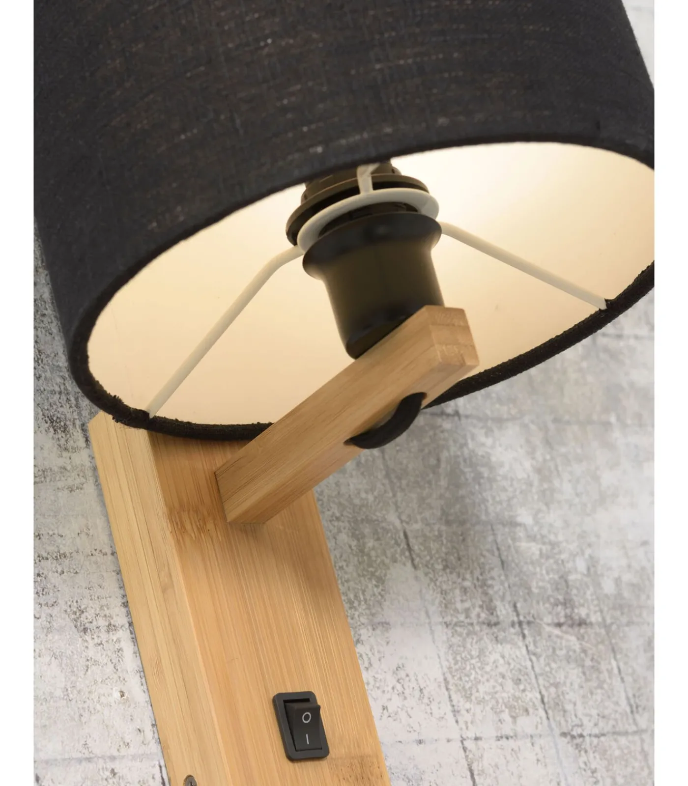 Discount Wandlamp Andes - Bamboe/Wit - 19x24x36cm Muurverlichting