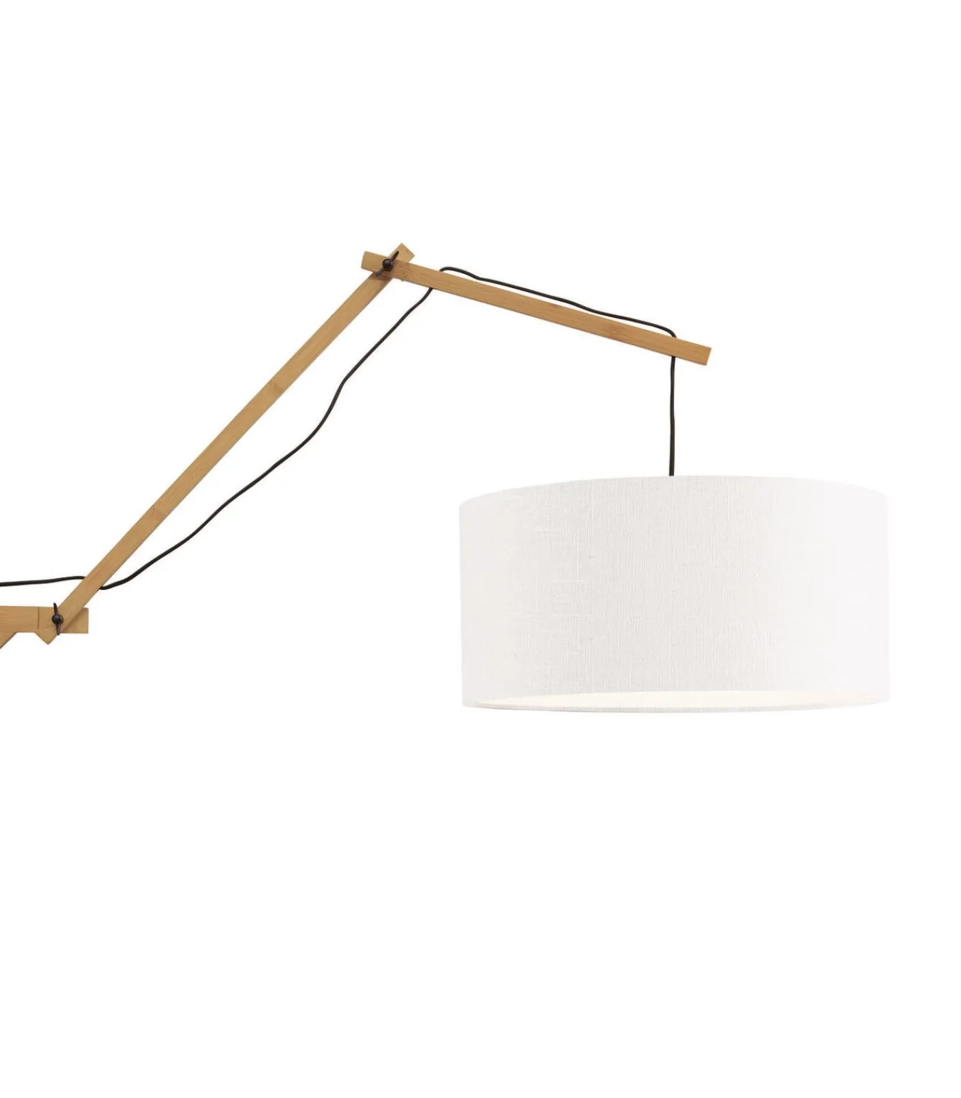 Discount Wandlamp Andes - Bamboe/Wit - 95x47x55cm Muurverlichting