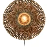 Hot Wandlamp Bali - Bamboe/Zwart - Ø60cm Muurverlichting