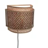 Hot Wandlamp Bhutan - Bamboe/Zwart - 32x16x27cm Muurverlichting