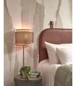 Hot Wandlamp Bhutan - Bamboe/Zwart - 32x16x27cm Muurverlichting