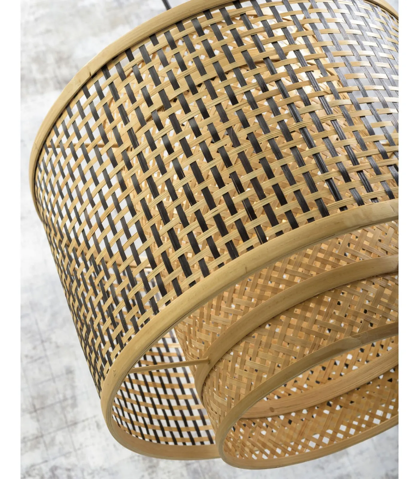 New Wandlamp Bhutan - Bamboe/Zwart - 90x40x55cm Muurverlichting