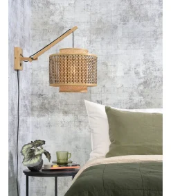 Hot Wandlamp Bhutan - Bamboe/Zwart - 55x44x45cm Muurverlichting