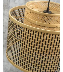 Hot Wandlamp Bhutan - Bamboe/Zwart - 55x44x45cm Muurverlichting