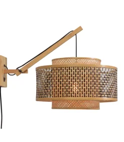 Sale Wandlamp Bhutan - Bamboe/Zwart - 57x50x50cm Muurverlichting