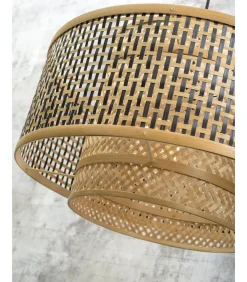 Sale Wandlamp Bhutan - Bamboe/Zwart - 57x50x50cm Muurverlichting