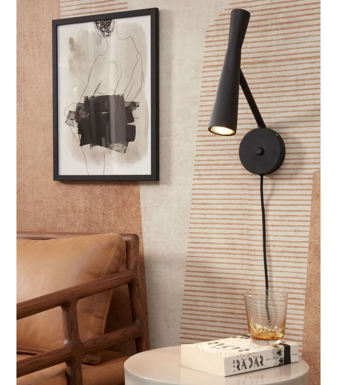 Clearance Wandlamp Bordeaux - Zwart - 10.5x26x34.5cm Muurverlichting