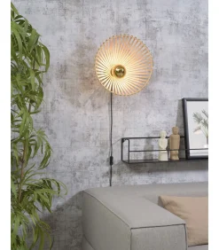 Discount Wandlamp Bromo - Bamboe - Asymmetrisch - Ø40cm Muurverlichting
